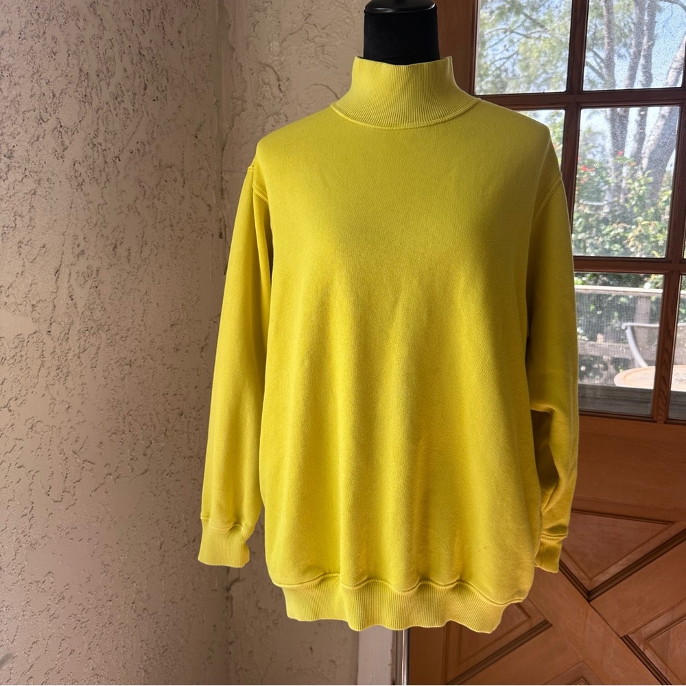 🦋 Aerie Lime Green Turtleneck Comfy Long Sleeve Sweatshirt w Pockets